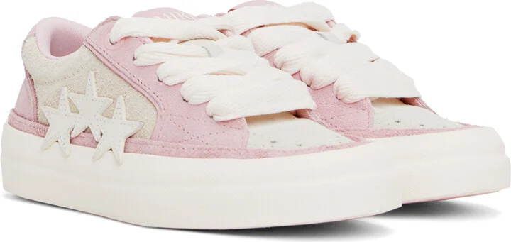 AMIRI Pink & White Sunset Skate Low Sneakers - Image 4