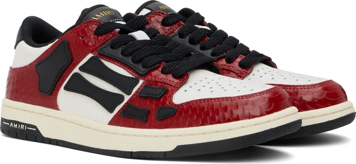 AMIRI Red & Black Snake Skel-Top Low Sneakers - Image 4