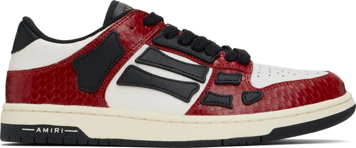 AMIRI Red & Black Snake Skel-Top Low Sneakers