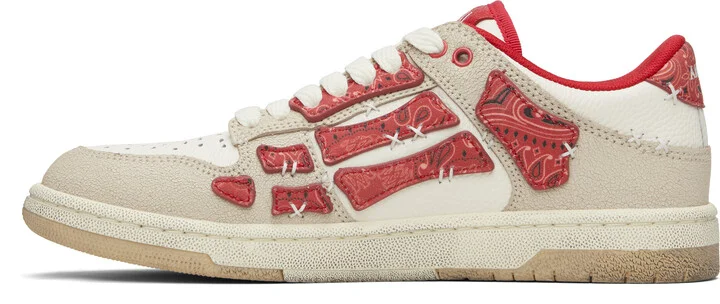 AMIRI Red & White Bandana Skel Top Low Sneakers - Image 3