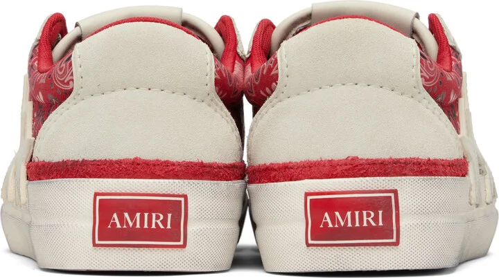AMIRI Red & White Bandana Sunset Skate Sneakers - Image 2
