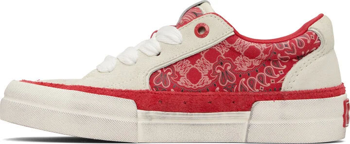 AMIRI Red & White Bandana Sunset Skate Sneakers - Image 3