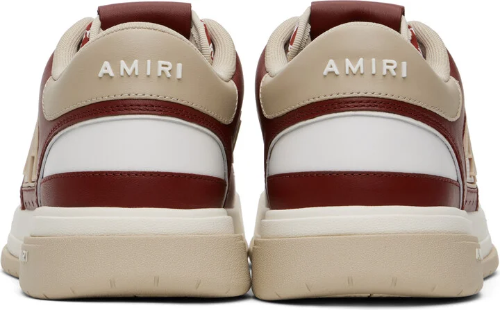 AMIRI Red & White Classic Low Sneakers - Image 2