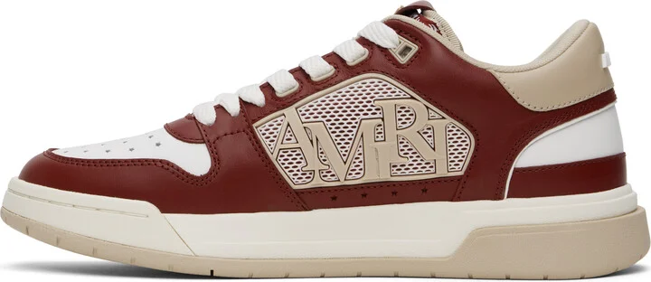 AMIRI Red & White Classic Low Sneakers - Image 3
