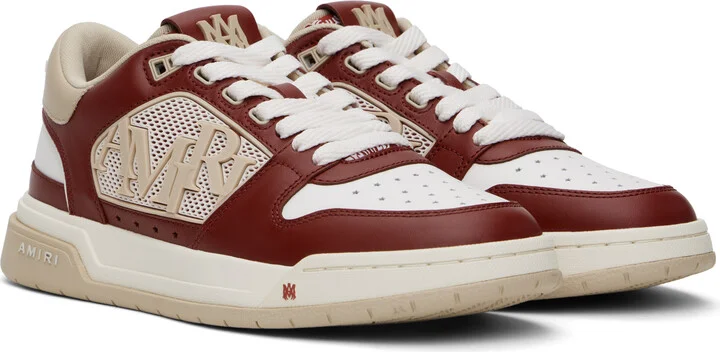 AMIRI Red & White Classic Low Sneakers - Image 4
