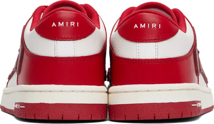 AMIRI Red & White Skel Top Low Sneakers - Image 2