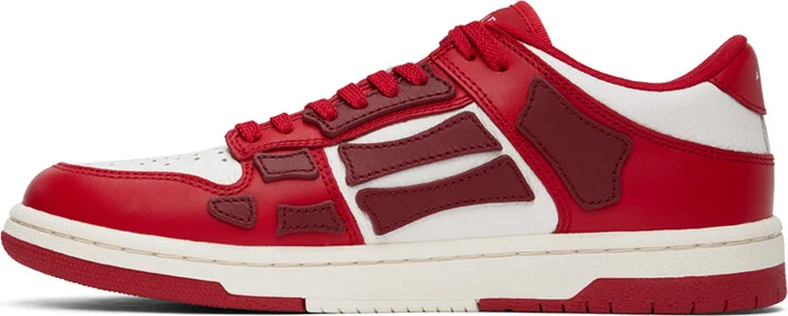 AMIRI Red & White Skel Top Low Sneakers - Image 3