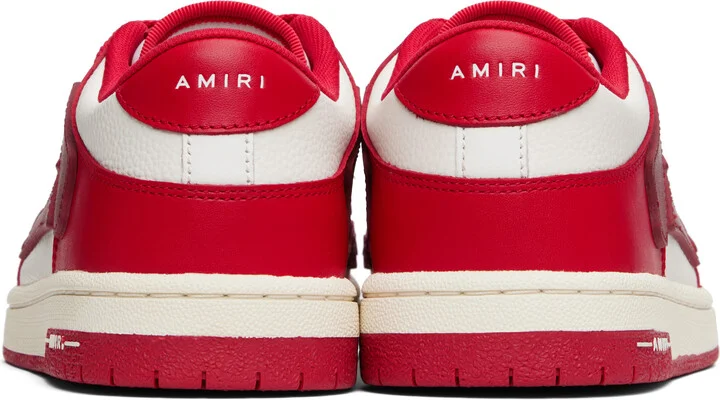 AMIRI Red & White Skel Top Low Sneakers - Image 2