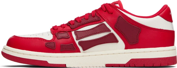 AMIRI Red & White Skel Top Low Sneakers - Image 3