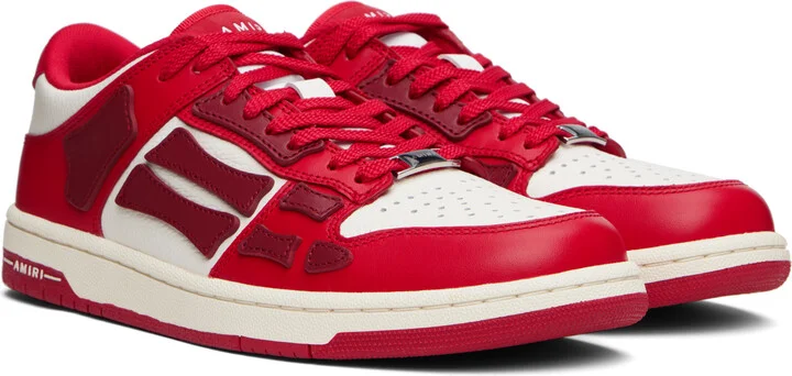AMIRI Red & White Skel Top Low Sneakers - Image 4