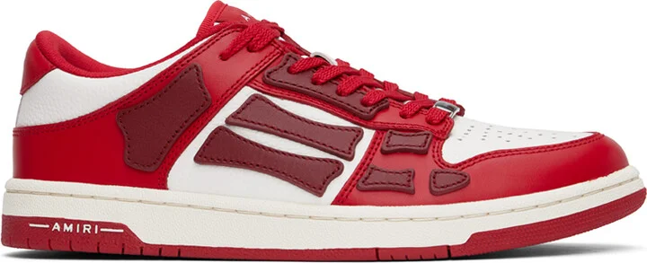 AMIRI Red & White Skel Top Low Sneakers