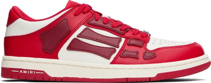 AMIRI Red & White Skel Top Low Sneakers