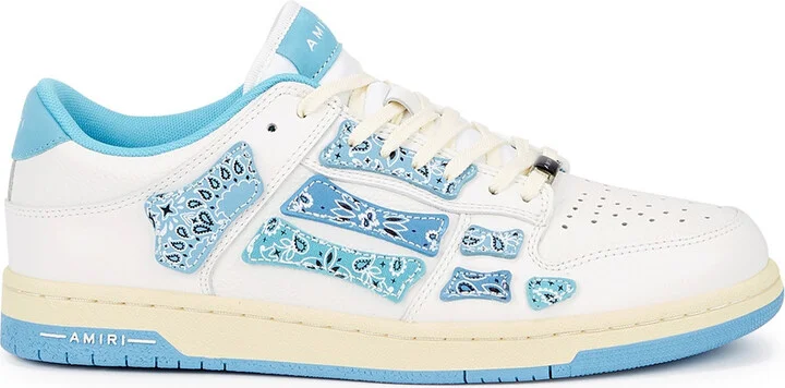 Amiri Skel Bandana-print Leather Low-top Sneakers