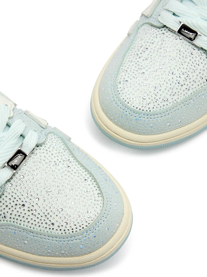 Amiri Skel Crystal-embellished Leather Sneakers - Image 3