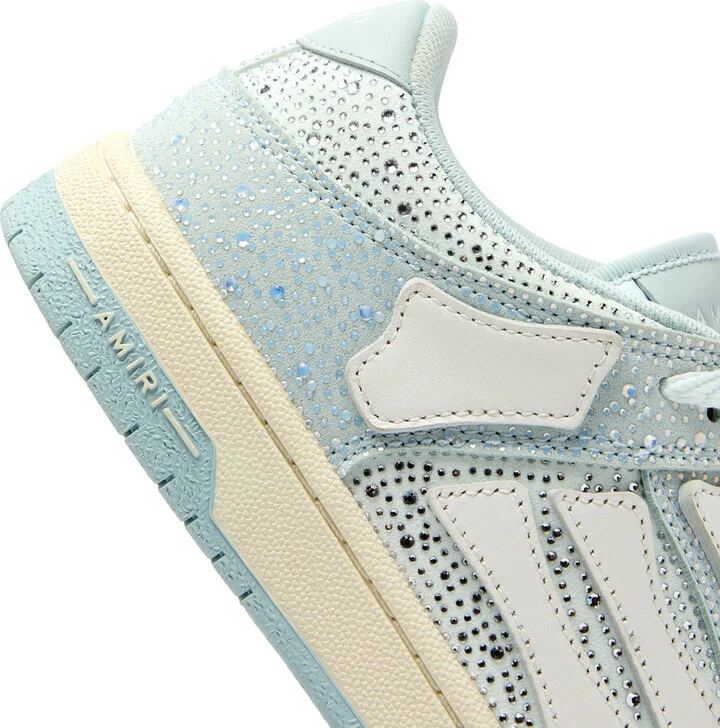 Amiri Skel Crystal-embellished Leather Sneakers - Image 4