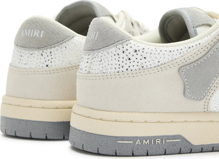 Amiri Skel Crystal-embellished Leather Sneakers - Image 4