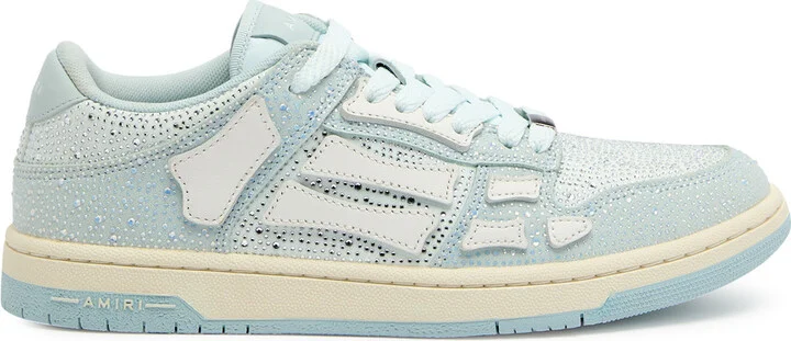 Amiri Skel Crystal-embellished Leather Sneakers