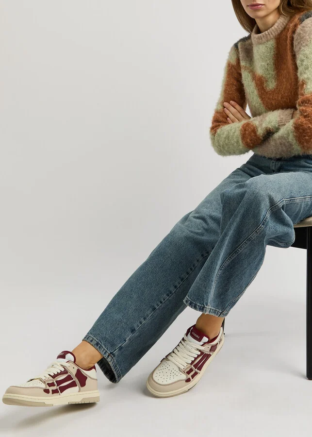 Amiri Skel Panelled Leather Sneakers - Image 9