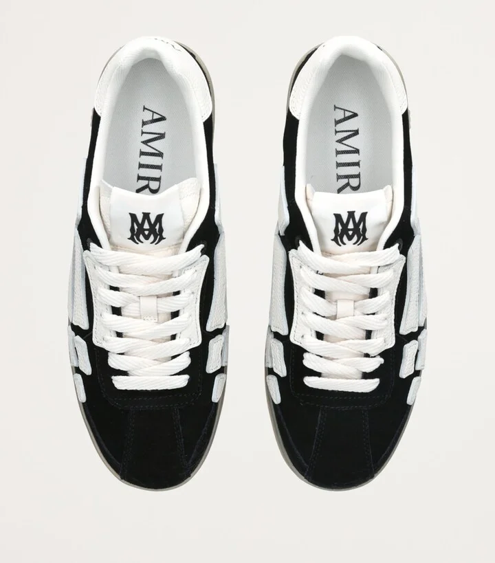 Amiri Suede Pacific Bones Low-Top Sneakers - Image 4