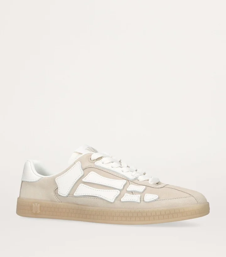 Amiri Suede Pacific Bones Low-Top Sneakers - Image 3