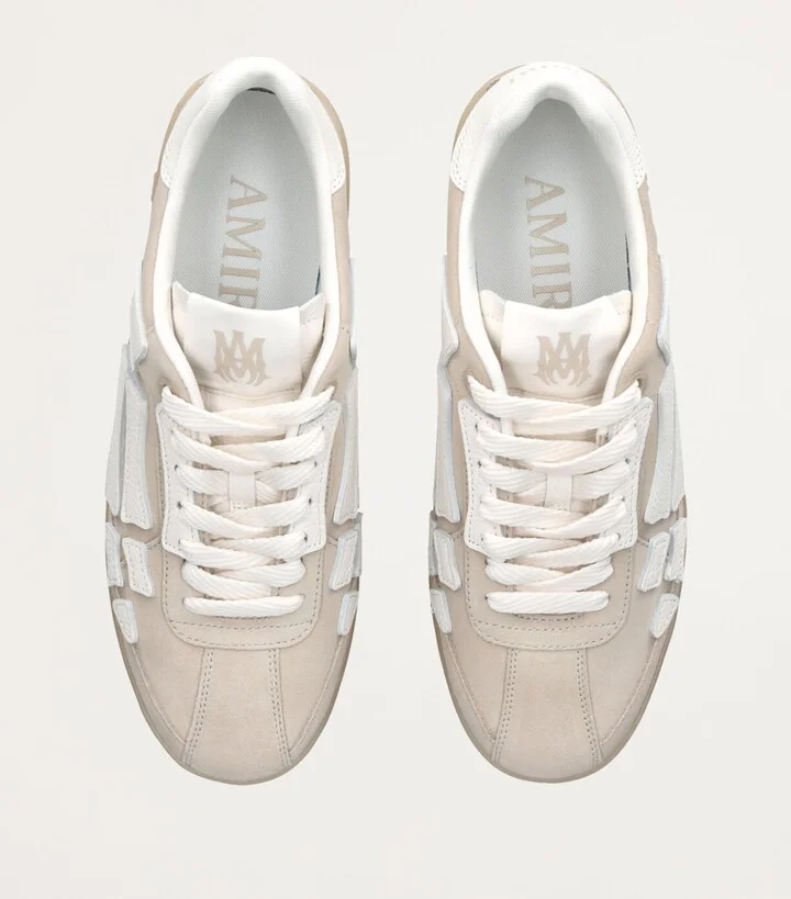 Amiri Suede Pacific Bones Low-Top Sneakers - Image 4
