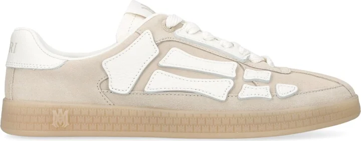 Amiri Suede Pacific Bones Low-Top Sneakers