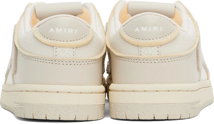 AMIRI Taupe & White Collegiate Skel Top Low Sneakers - Image 2