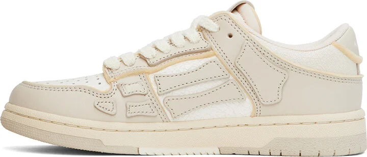 AMIRI Taupe & White Collegiate Skel Top Low Sneakers - Image 3