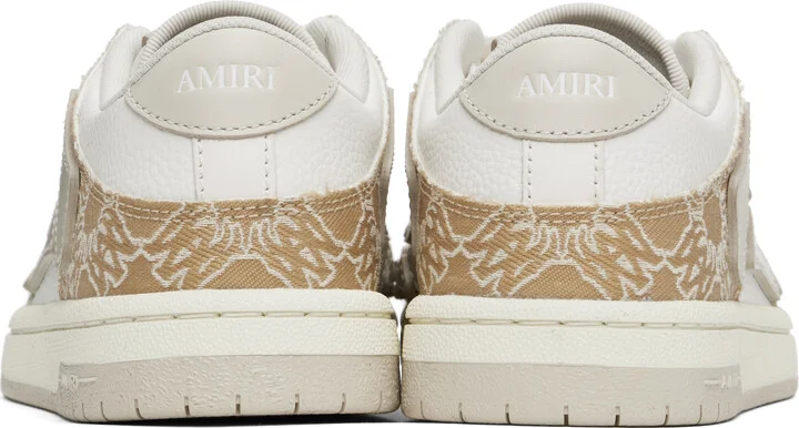 AMIRI White & Beige MA Quad Skel Low Top Sneakers - Image 2