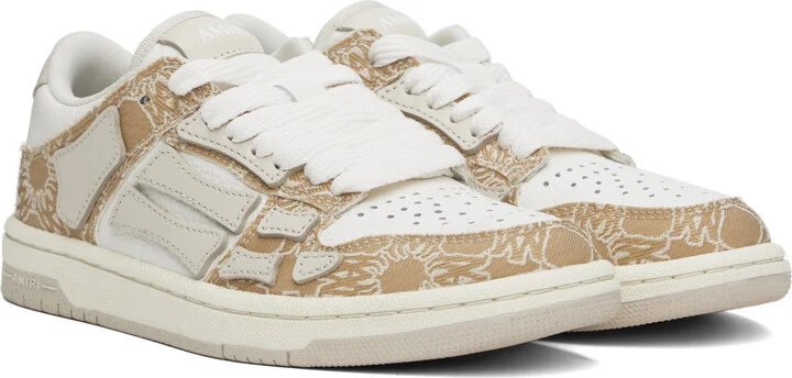 AMIRI White & Beige MA Quad Skel Low Top Sneakers - Image 4