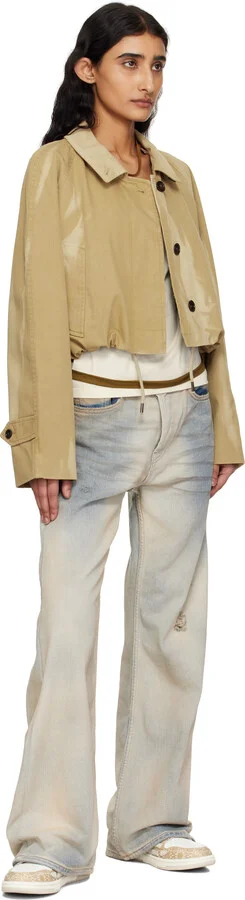 AMIRI White & Beige MA Quad Skel Low Top Sneakers - Image 5