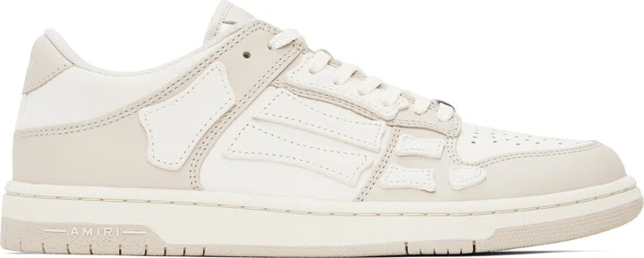 AMIRI White & Beige Skel-Top Low Sneakers