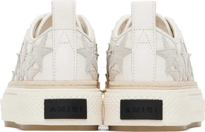 AMIRI White & Beige Stars Court Low Sneakers - Image 2