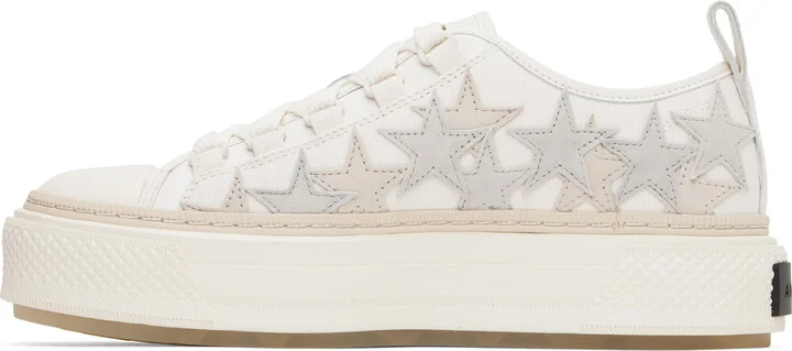 AMIRI White & Beige Stars Court Low Sneakers - Image 3