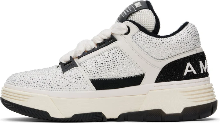 AMIRI White & Black Crystal MA-1 Sneakers - Image 3