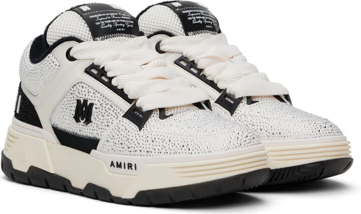 AMIRI White & Black Crystal MA-1 Sneakers - Image 4