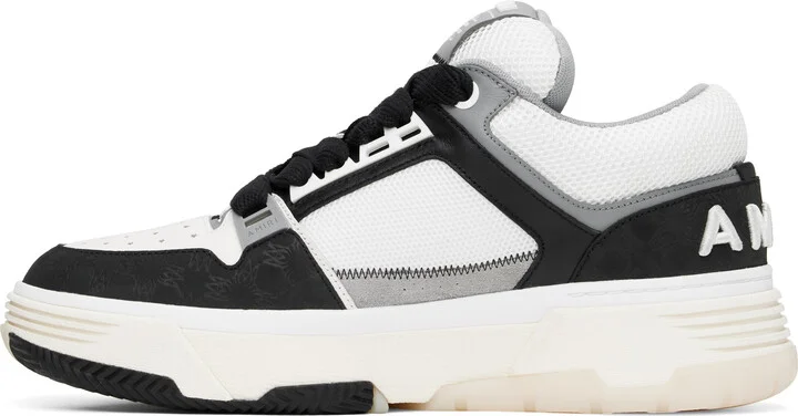 AMIRI White & Black MA Quad Debossed Nubuck MA-1 Sneakers - Image 3