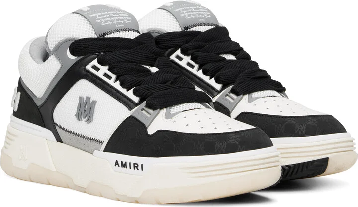 AMIRI White & Black MA Quad Debossed Nubuck MA-1 Sneakers - Image 4