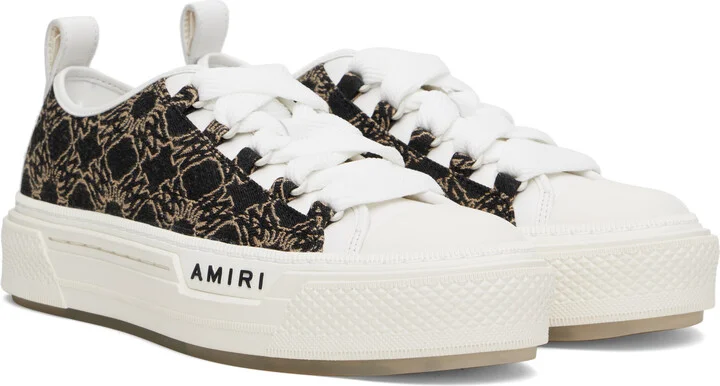 AMIRI White & Black MA Quad Jacquard Court Sneakers - Image 4