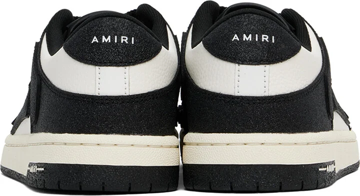 AMIRI White & Black Shimmer Skel Top Low Sneakers - Image 2