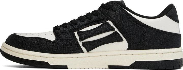 AMIRI White & Black Shimmer Skel Top Low Sneakers - Image 3