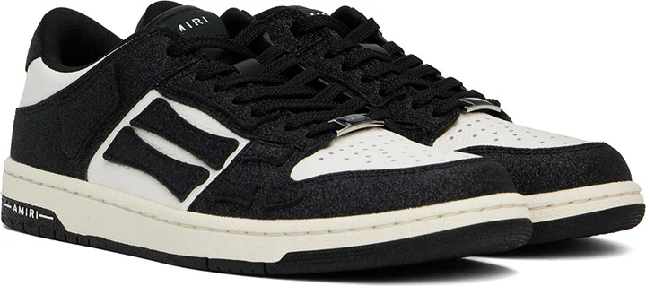 AMIRI White & Black Shimmer Skel Top Low Sneakers - Image 4