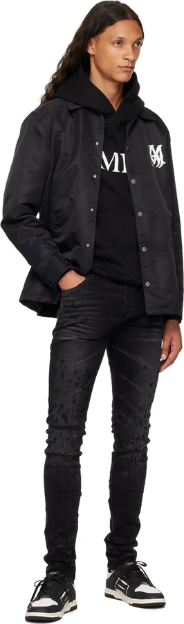 AMIRI White & Black Shimmer Skel Top Low Sneakers - Image 5