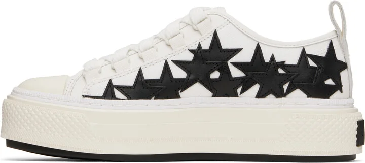 AMIRI White & Black Stars Court Low Sneakers - Image 3
