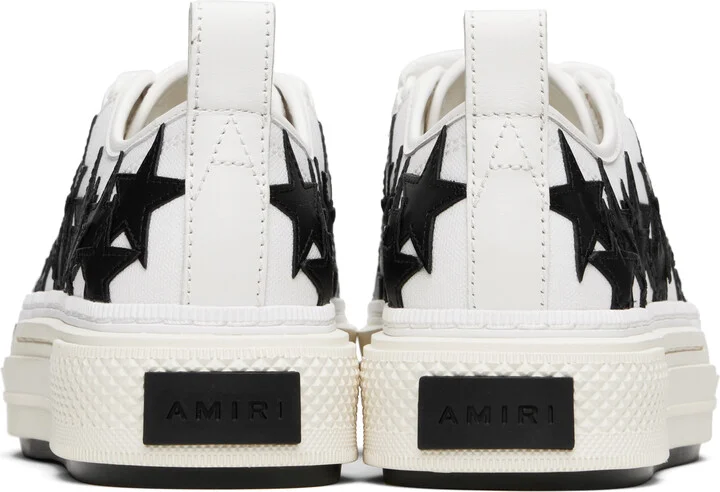 AMIRI White & Black Stars Court Low Sneakers - Image 2