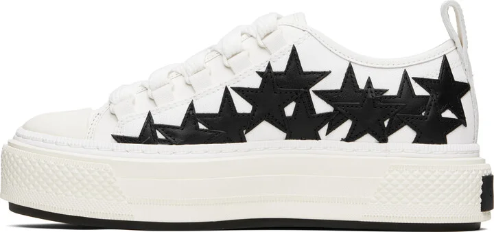 AMIRI White & Black Stars Court Low Sneakers - Image 3