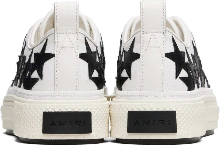 AMIRI White & Black Stars Court Low Sneakers - Image 2