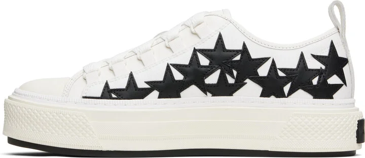 AMIRI White & Black Stars Court Low Sneakers - Image 3