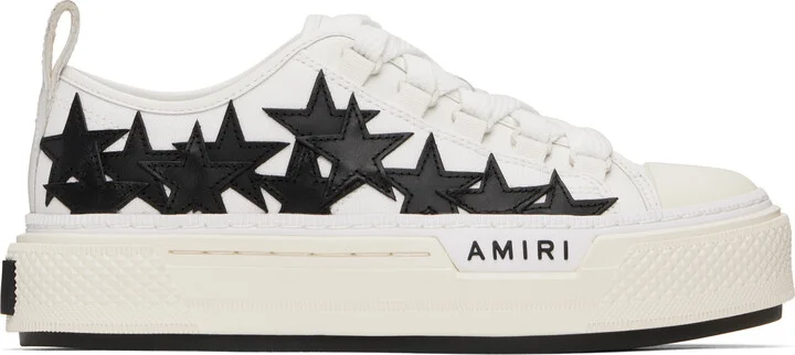 AMIRI White & Black Stars Court Low Sneakers