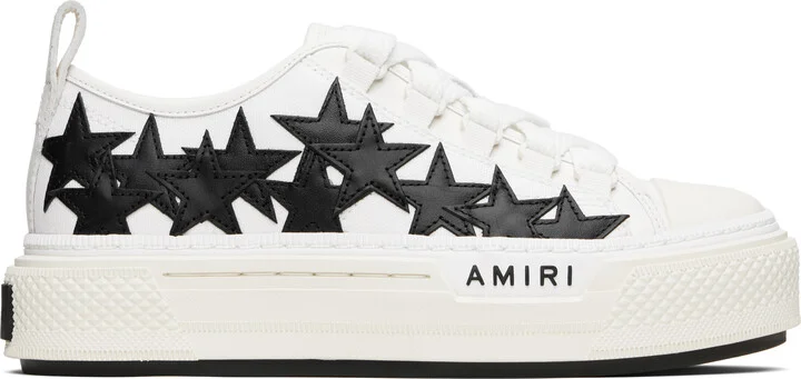 AMIRI White & Black Stars Court Low Sneakers